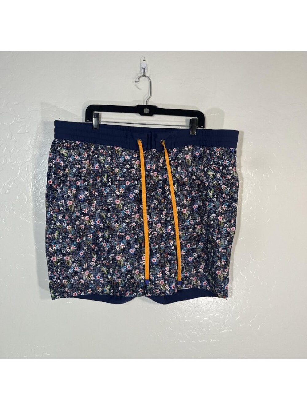 Robert Graham Swim Trunks Shorts Mens 42 Blue Tropical Floral Mesh Lined